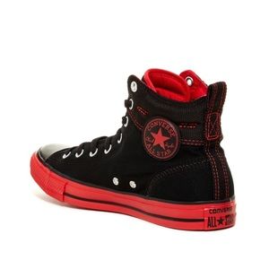 black and red high tops